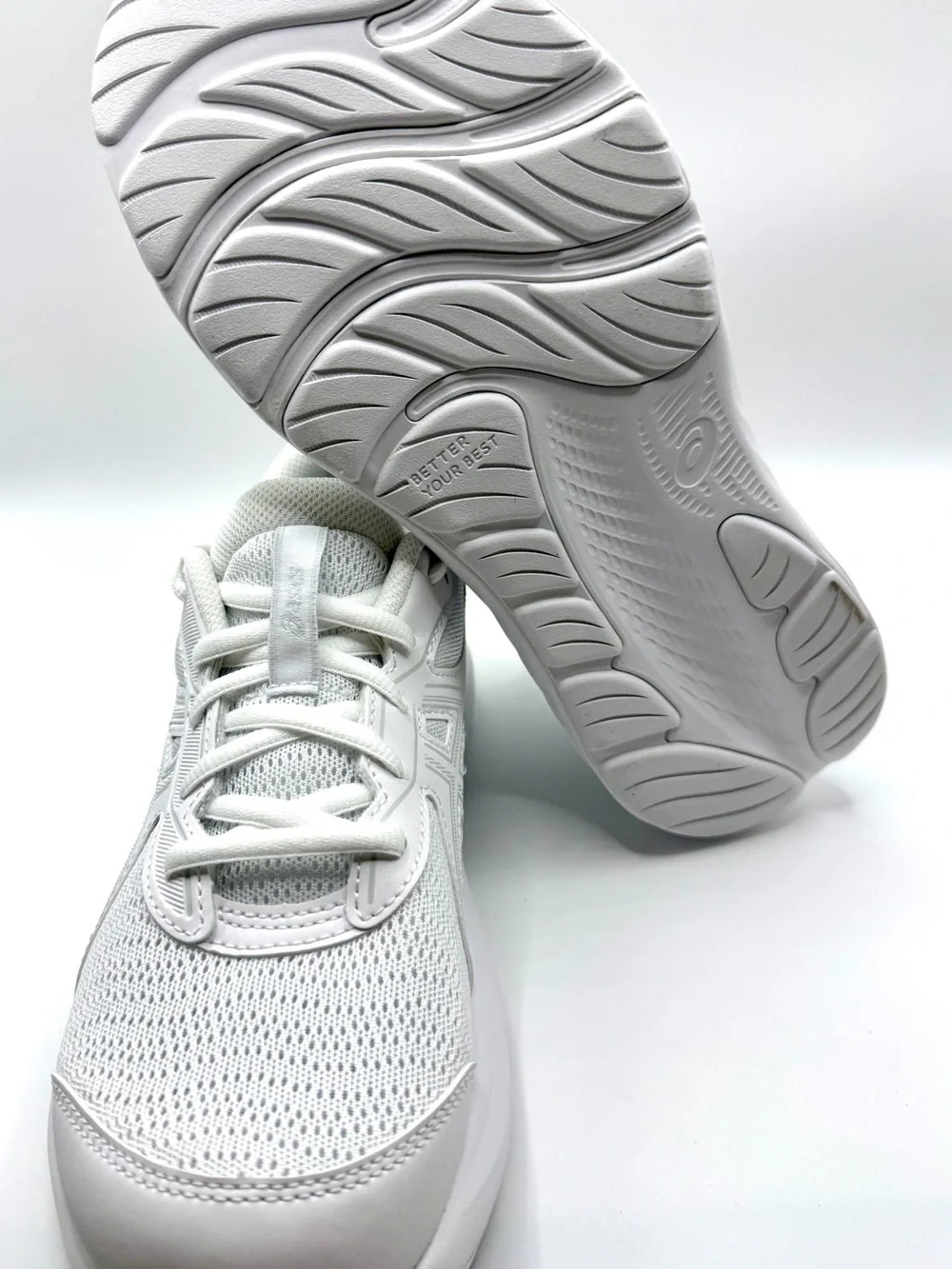 Asics Contend 9 White Athletic Mesh Running Shoes